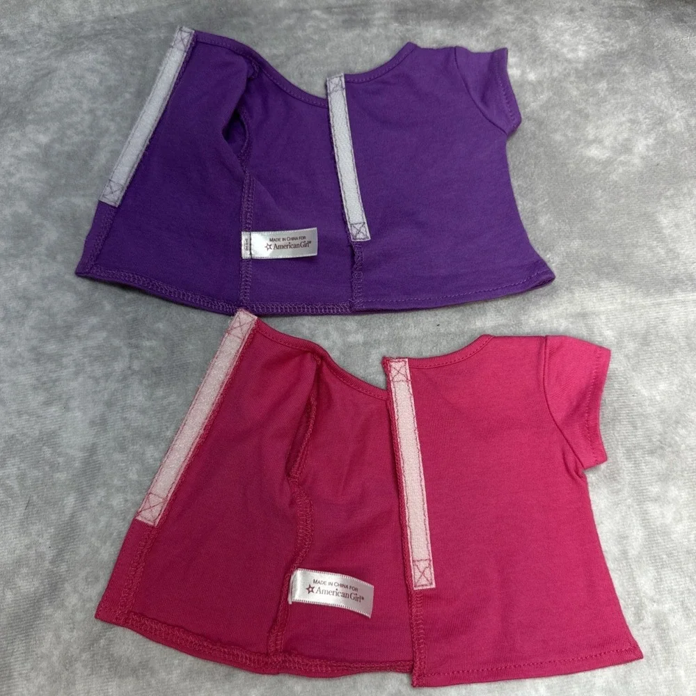 American Girl Doll Lot Of 4 Shirts w Purple LETS CELEBRATE for 18